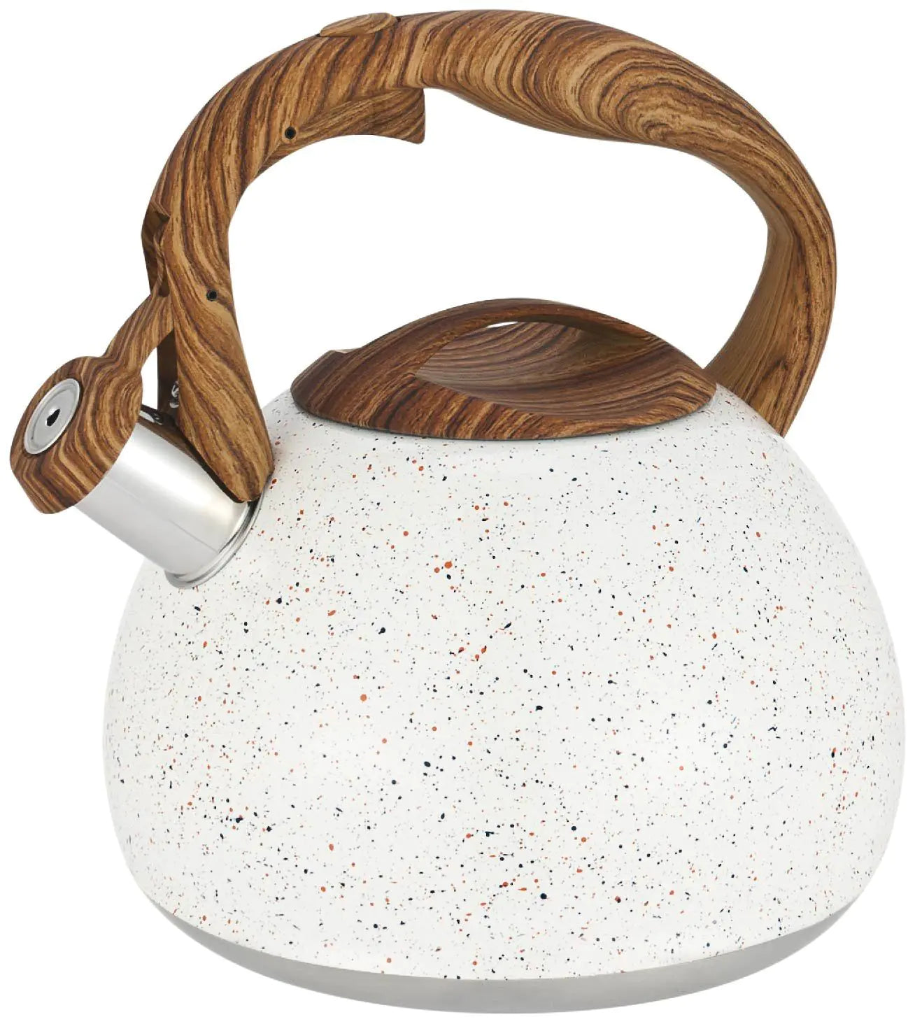 Stainless Steel Whistling Teakettle with Wooden Handle
