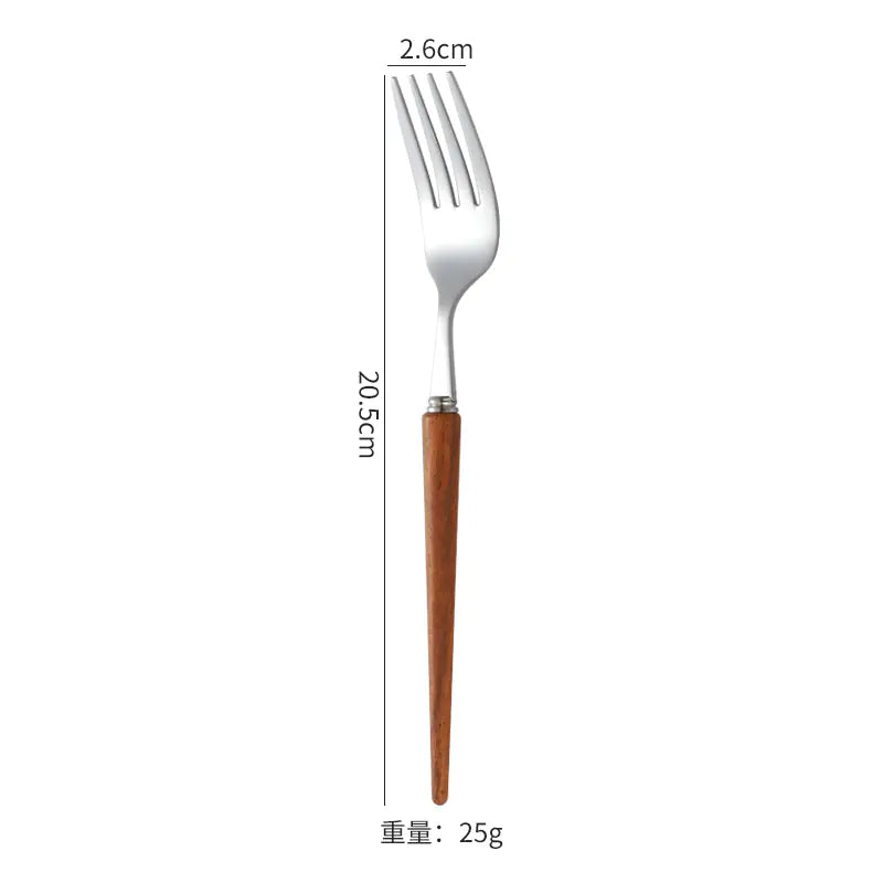 Wooden Handle 304 Stainless Steel Cutlery Set