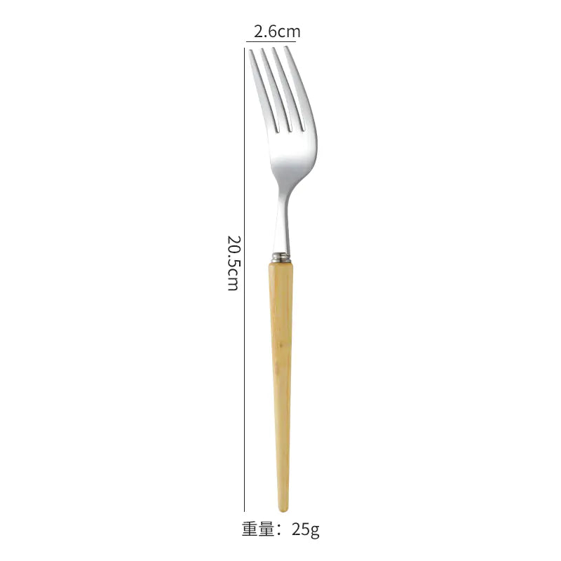 Wooden Handle 304 Stainless Steel Cutlery Set
