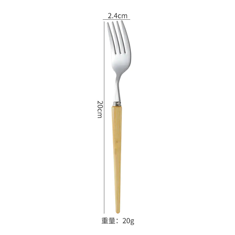 Wooden Handle 304 Stainless Steel Cutlery Set