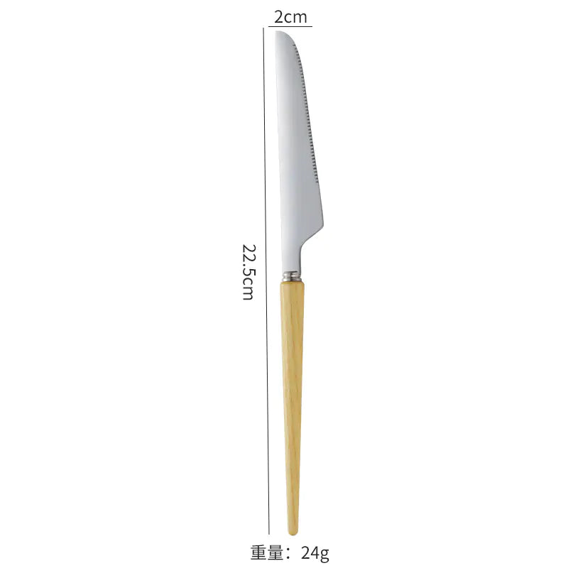 Wooden Handle 304 Stainless Steel Cutlery Set