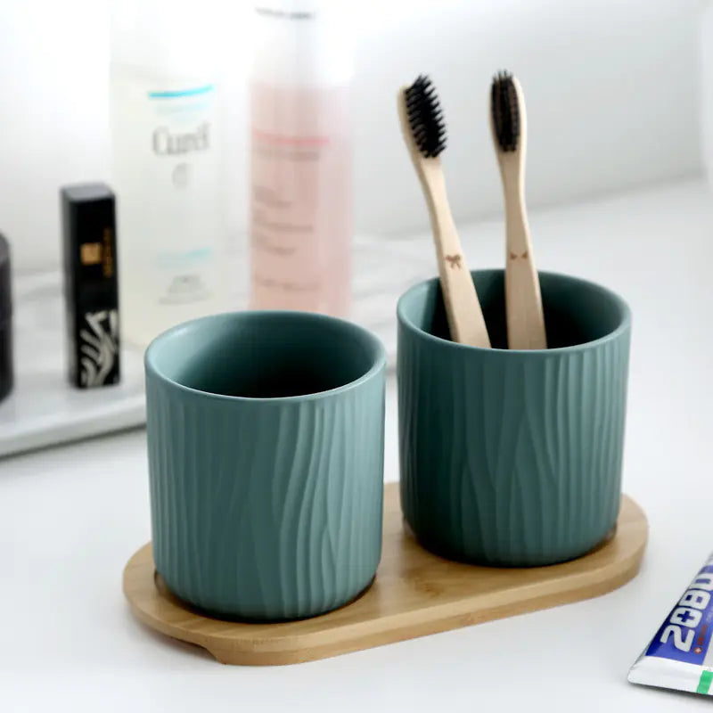 Ceramic Toothbrush Holder Set for Home and Hotels